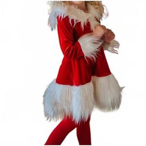 NEW ONLY LITTLE ONCE martha santa claus dress in red